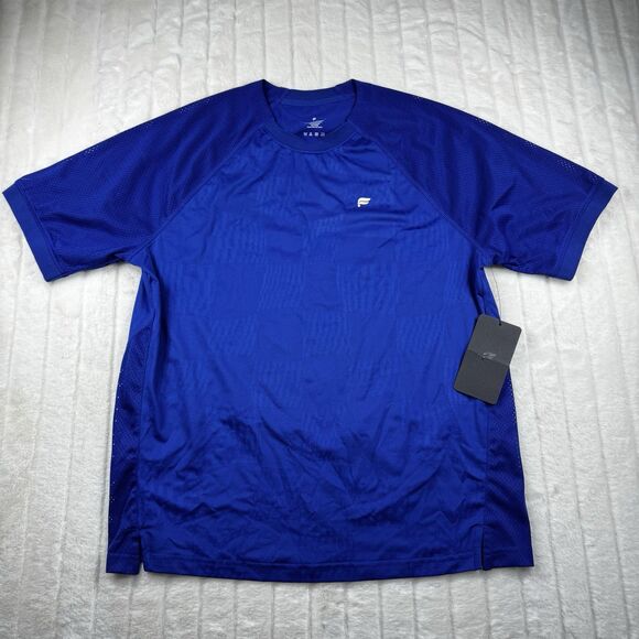 Fabletics The REC MESH Tee Men's L T-Shirt Blue Sweat Wicking Breathable Gym NWT - Picture 1 of 14